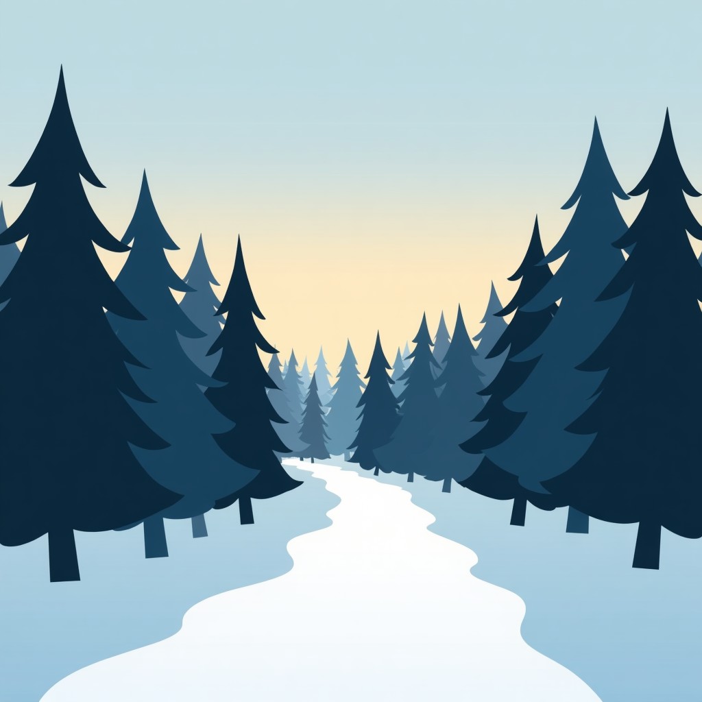 Stopping by Woods on a Snowy Evening illustration