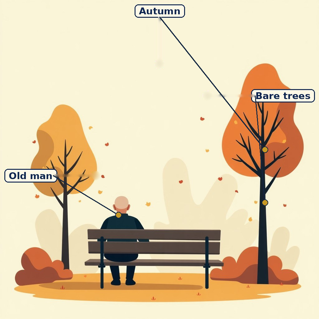 The Lamentation of the Old Pensioner labelled diagram