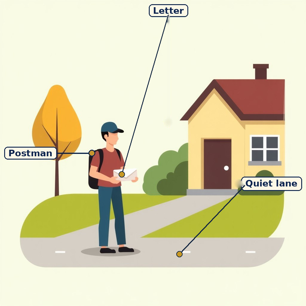 Letter to Cork labelled diagram