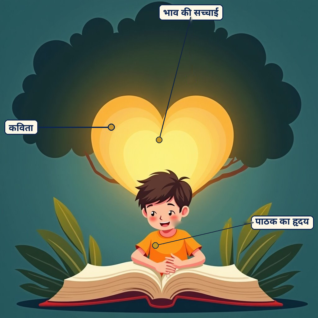 कविता की परख के लिए लेबल वाला चित्र