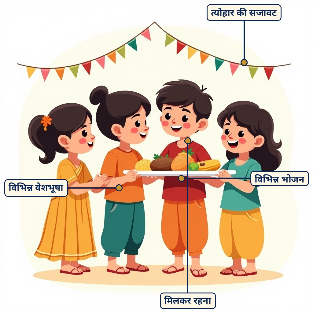 Labelled diagram for विविधता की समझ