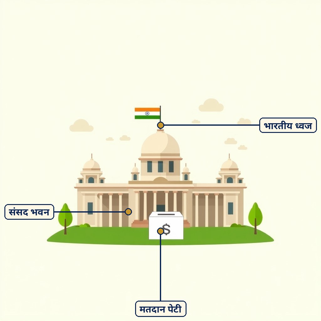 Labelled diagram for हमारी सरकार