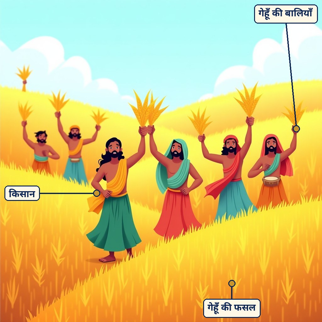 फसलों का त्योहार के लिए लेबल वाला चित्र