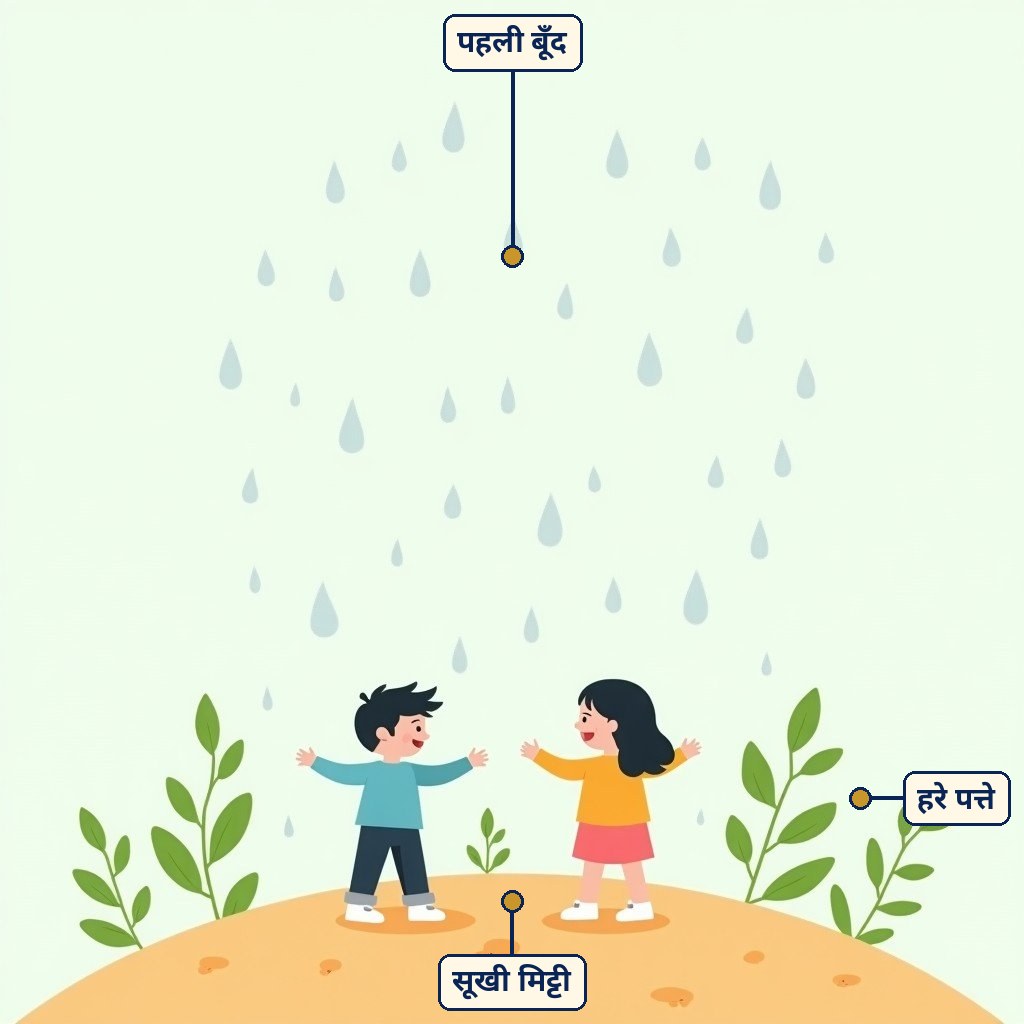 Labelled diagram for पहली बूँद