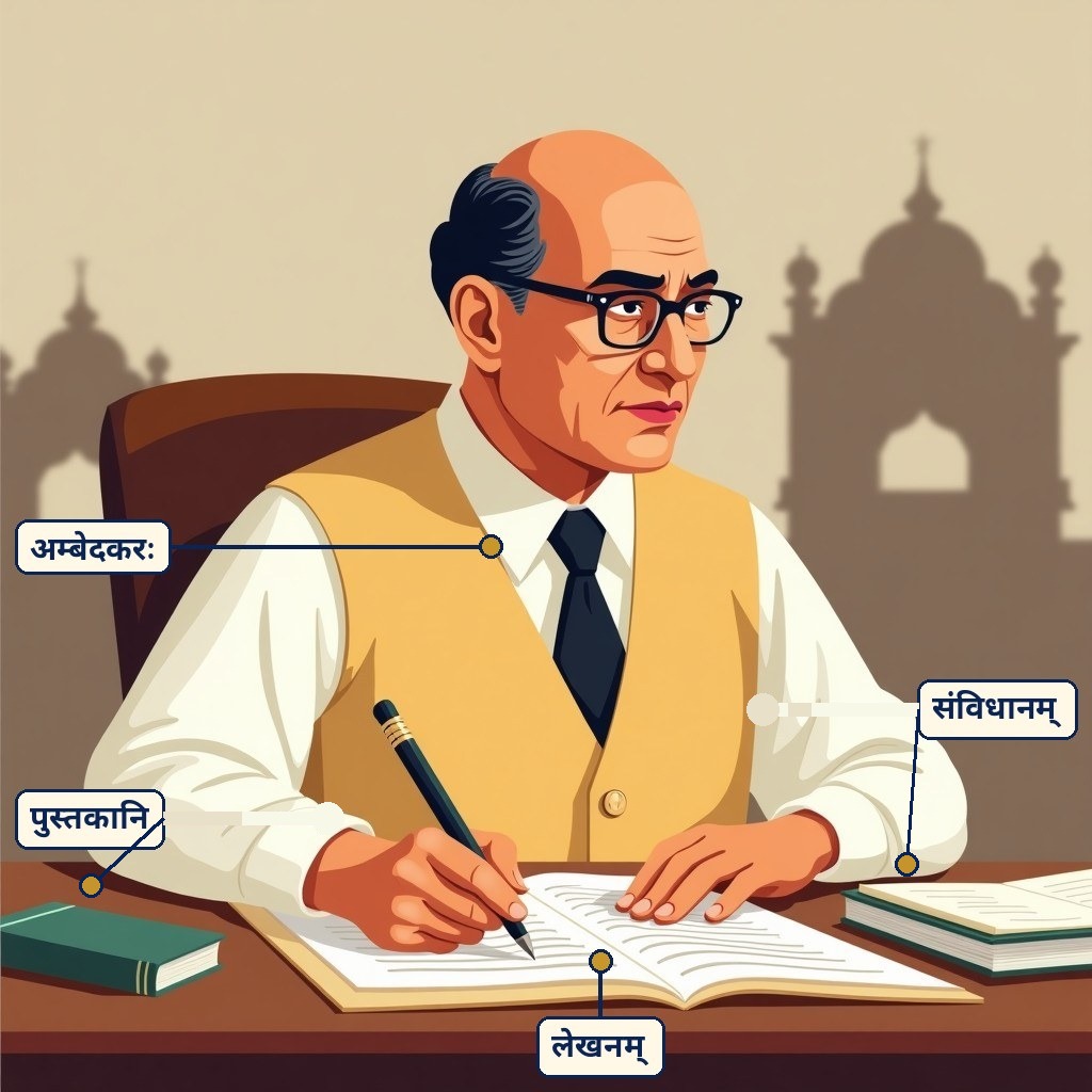 Labelled diagram for डॉ. भीमरावः अम्बेदकरः