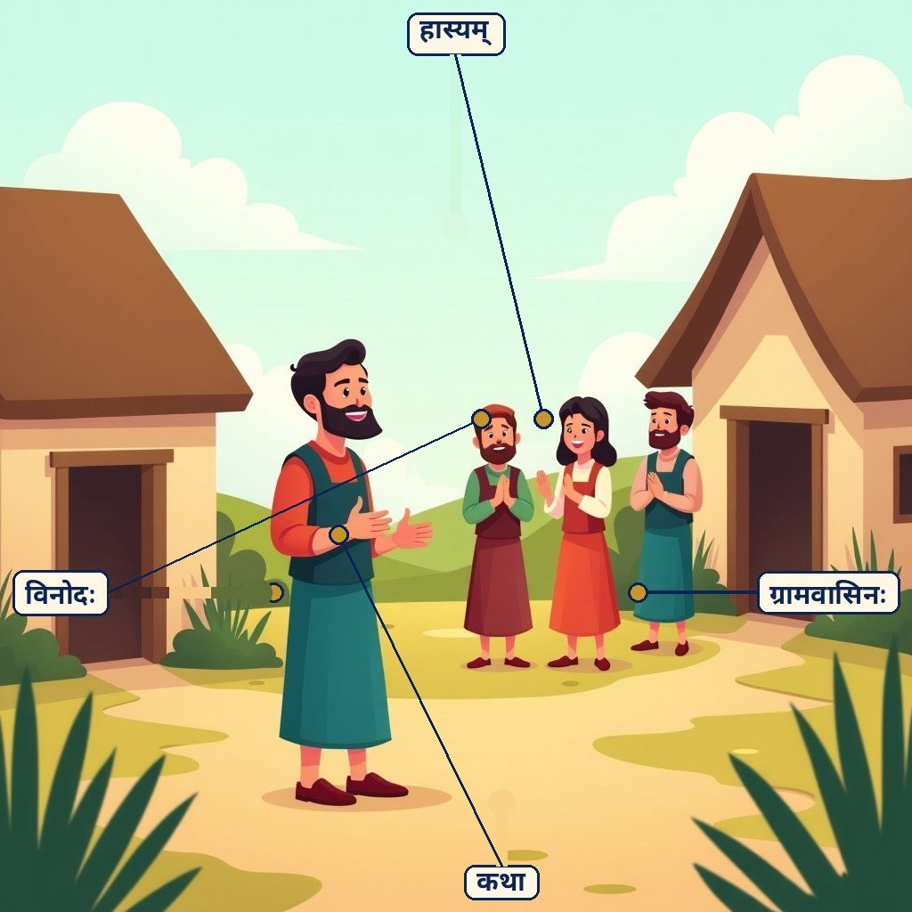 Labelled diagram for परिहास-कथा