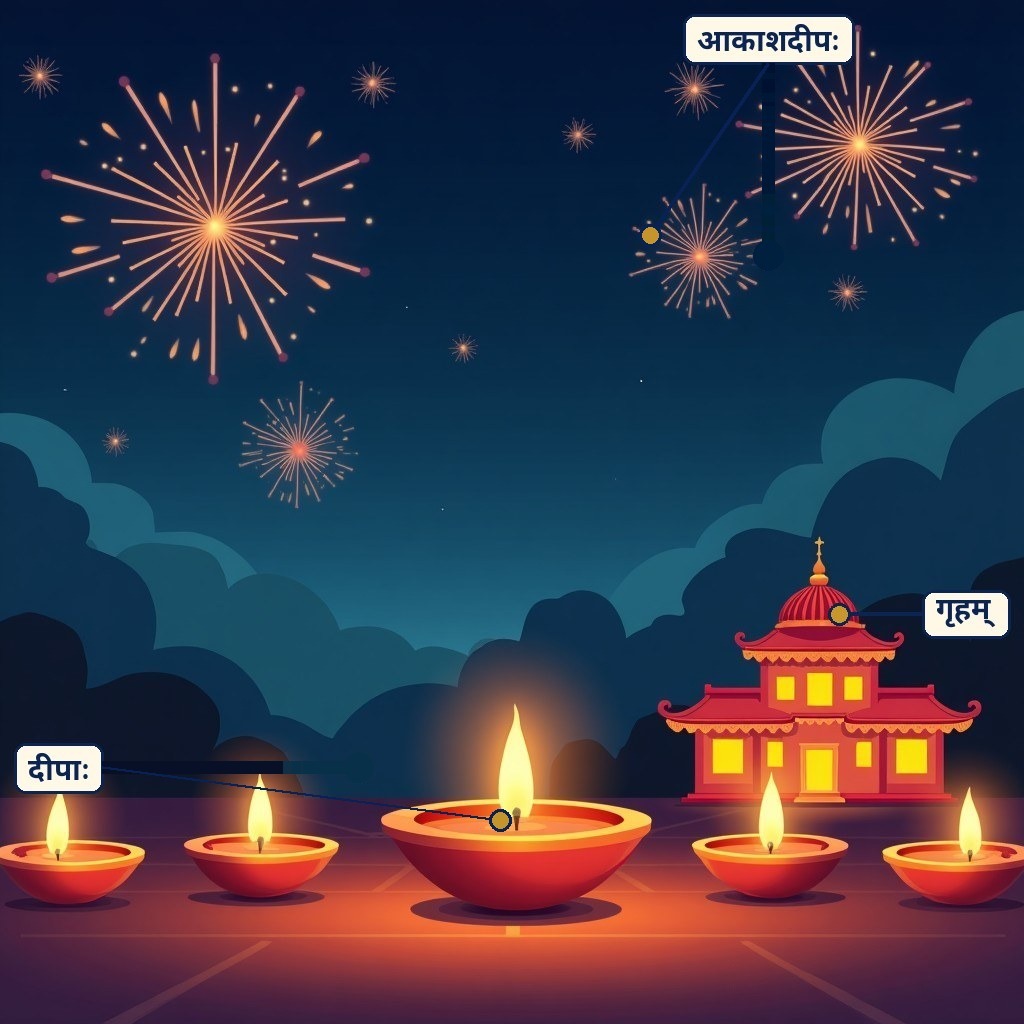 Labelled diagram for दीपोत्सवः