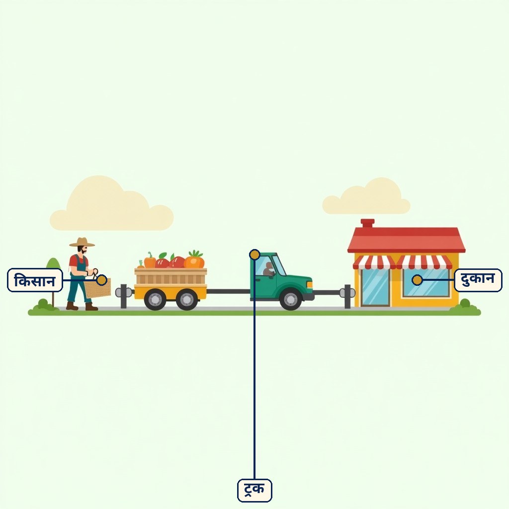 Labelled diagram for बाजार श्रृंखला: खरीदने और बेचने की कड़ियाँ