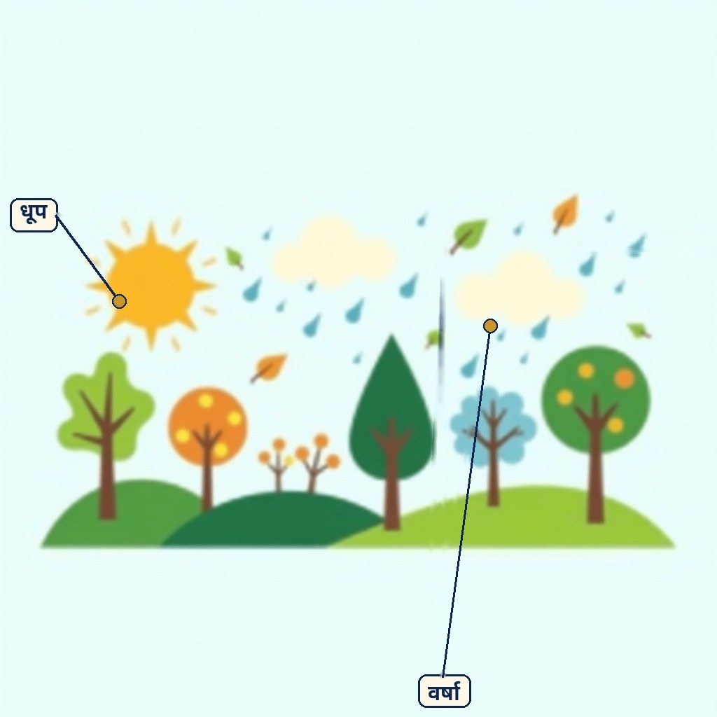 Labelled diagram for मौसम और जलवायु