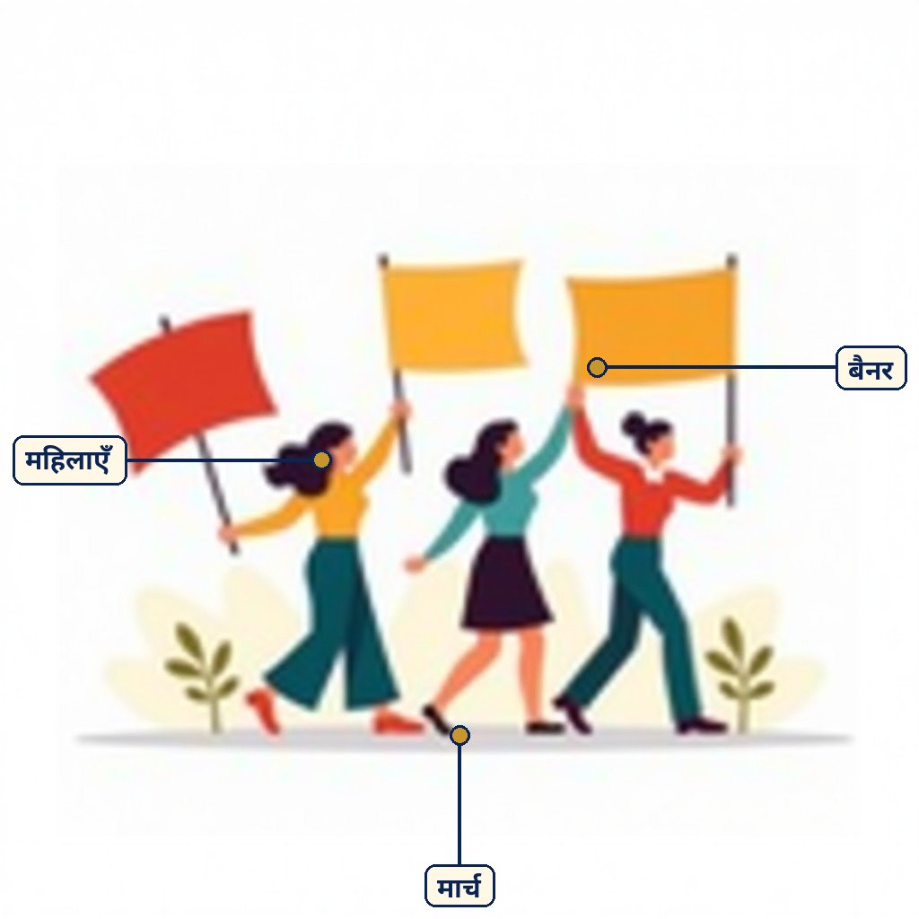 Labelled diagram for औरतों ने बदली दुनिया