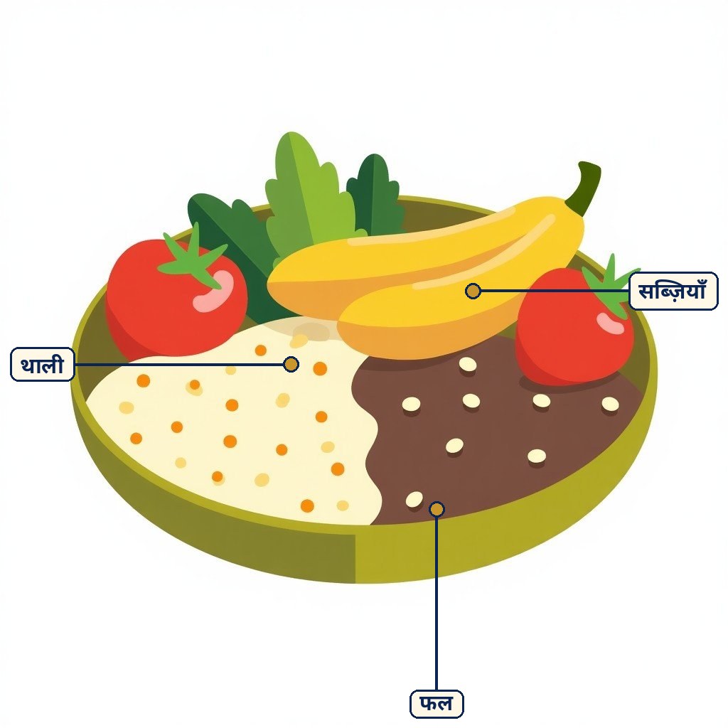 Labelled diagram for खानपान की बदलती तस्वीर