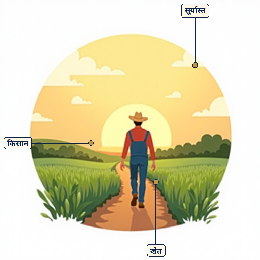 Labelled diagram for शाम – एक किसान