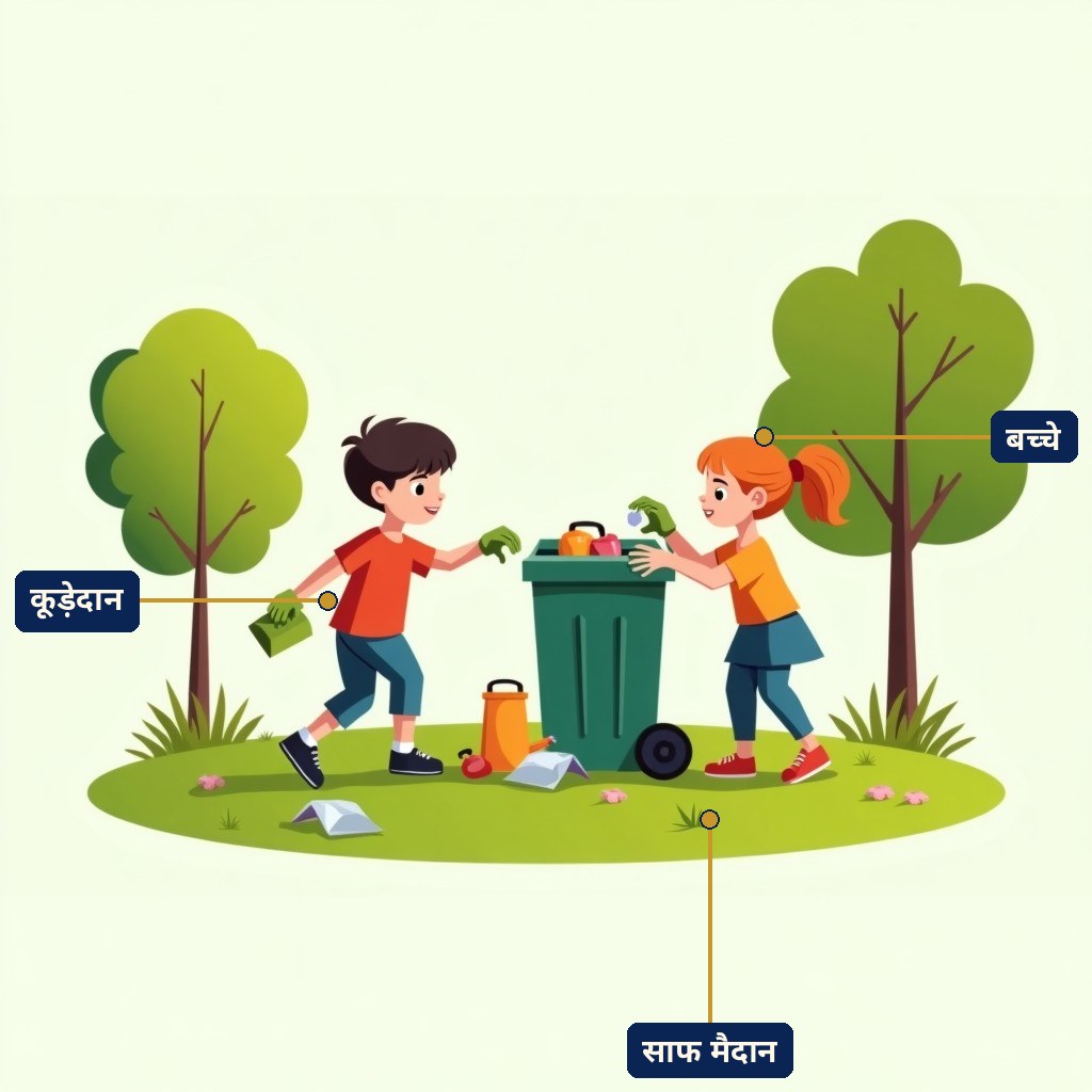 Labelled diagram for आस-पास की सफाई