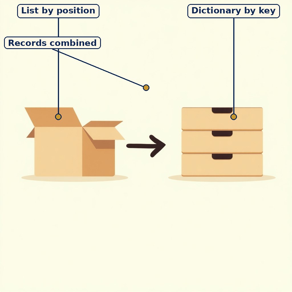 Labelled diagram for Chapter 4: Working with Lists and Dictionaries