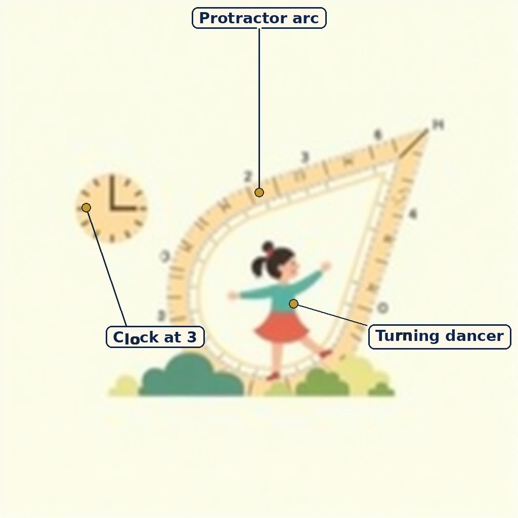 Labelled diagram for Angles as Turns