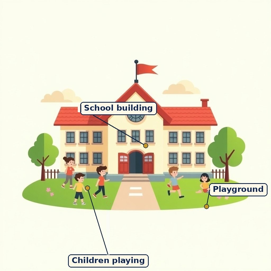 Labelled diagram for Our School: A Happy Place