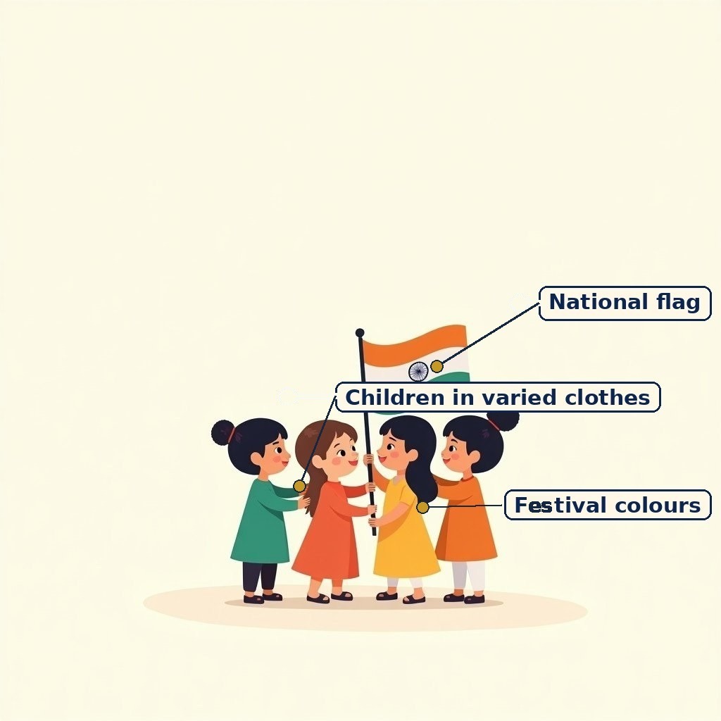 Labelled diagram for Our Vibrant Country