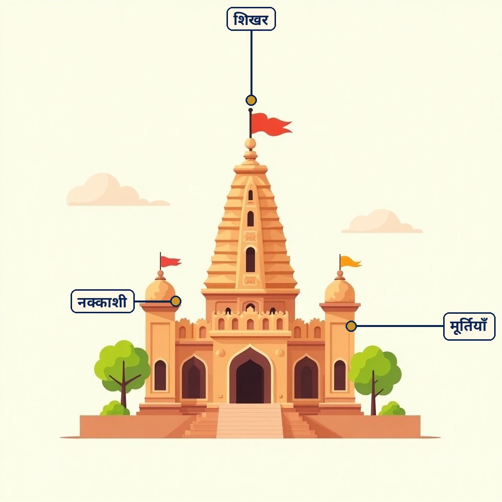 Labelled diagram for हमारे ये कलामंदिर