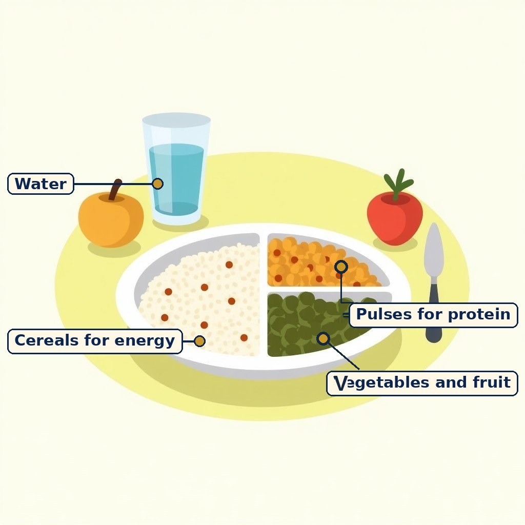 Labelled diagram for Mindful Eating: A Path to a Healthy Body