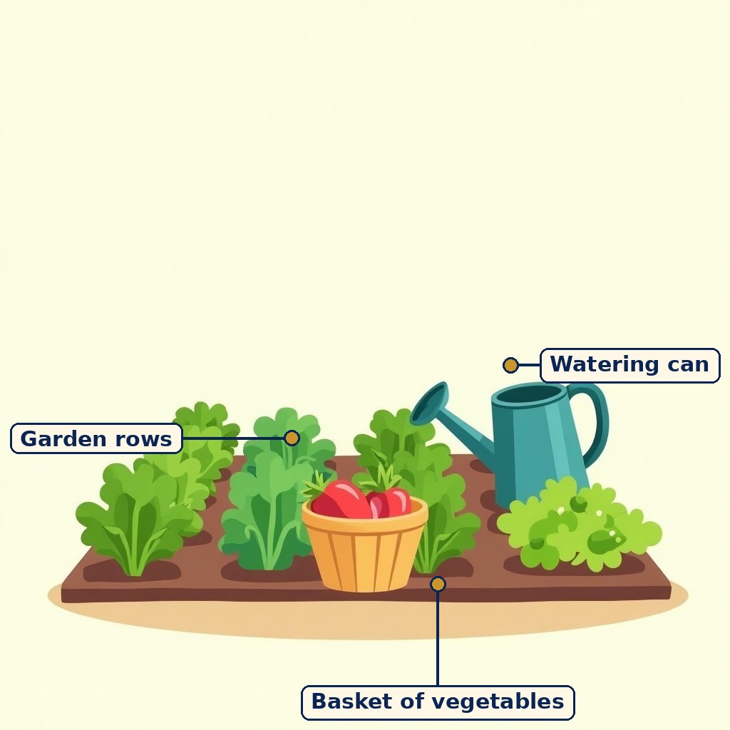 Labelled diagram for School Kitchen Garden