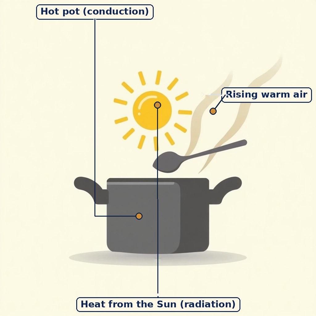 Labelled diagram for Heat Transfer in Nature