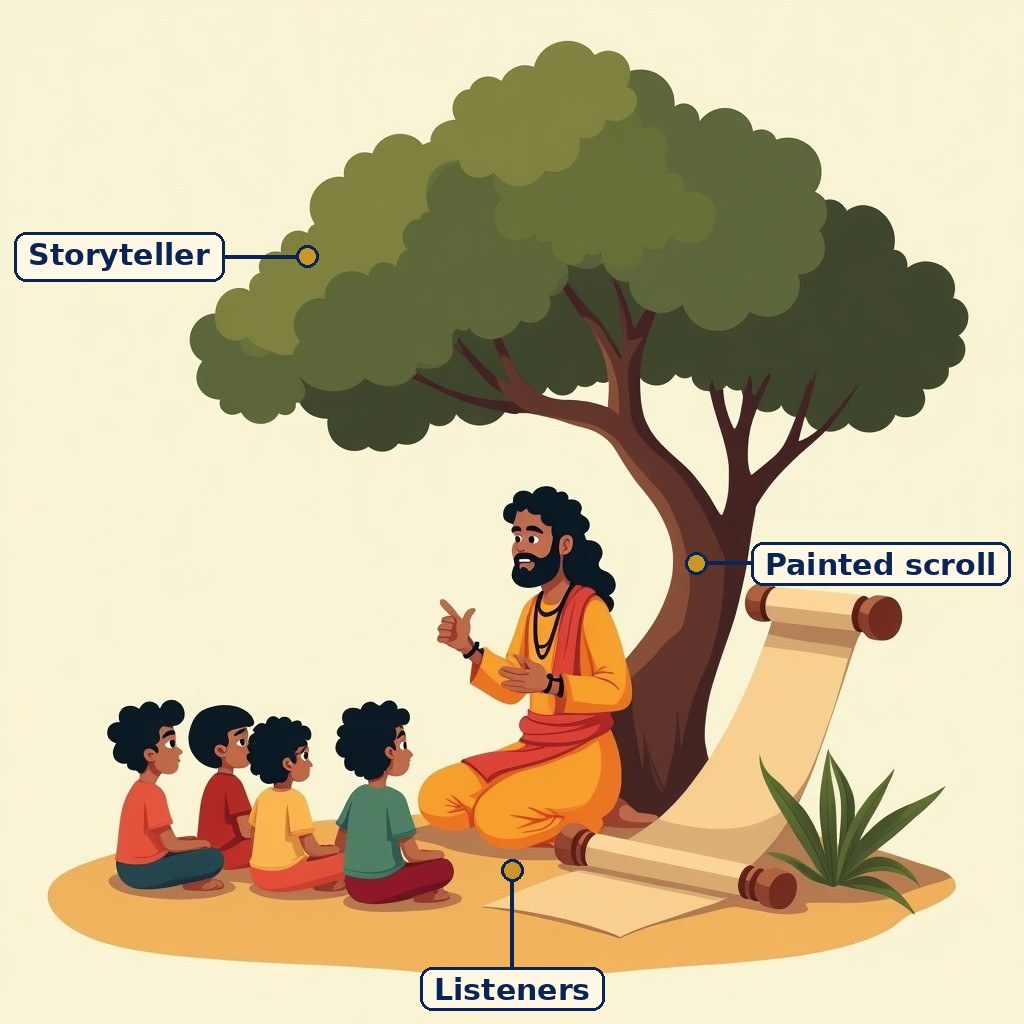 Labelled diagram for Story of India's Storytelling Tradition
