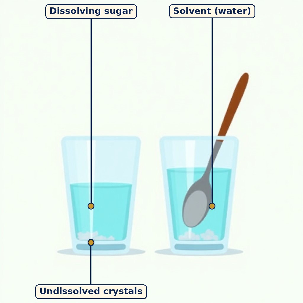 Labelled diagram for The Amazing World of Solutes, Solvents, and Solutions