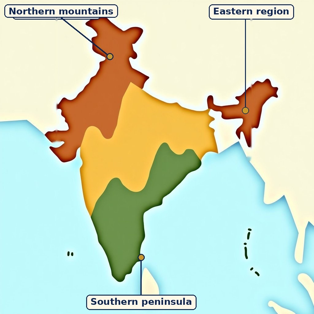 Labelled diagram for Reshaping India's Political Map