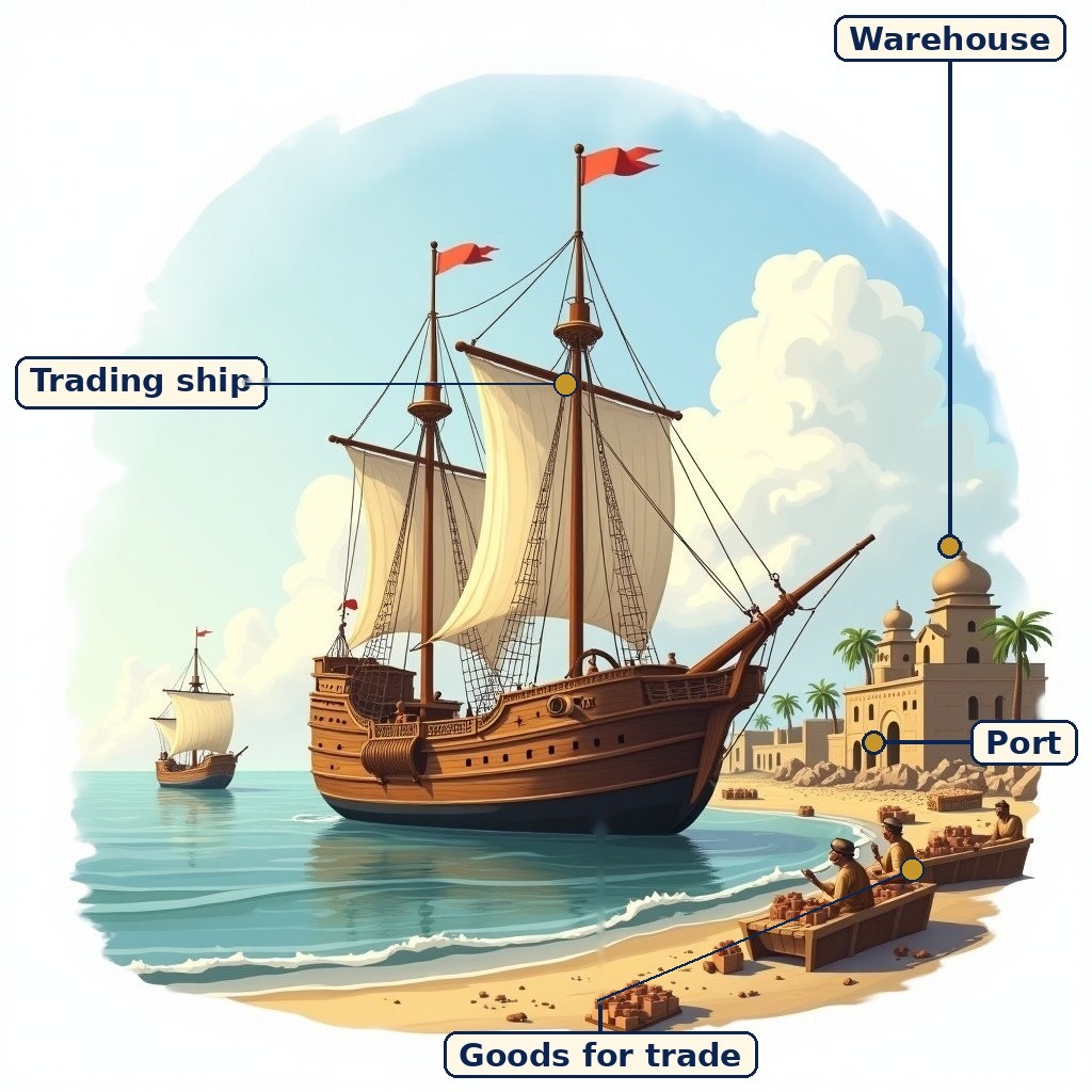 Labelled diagram for The Colonial Era in India