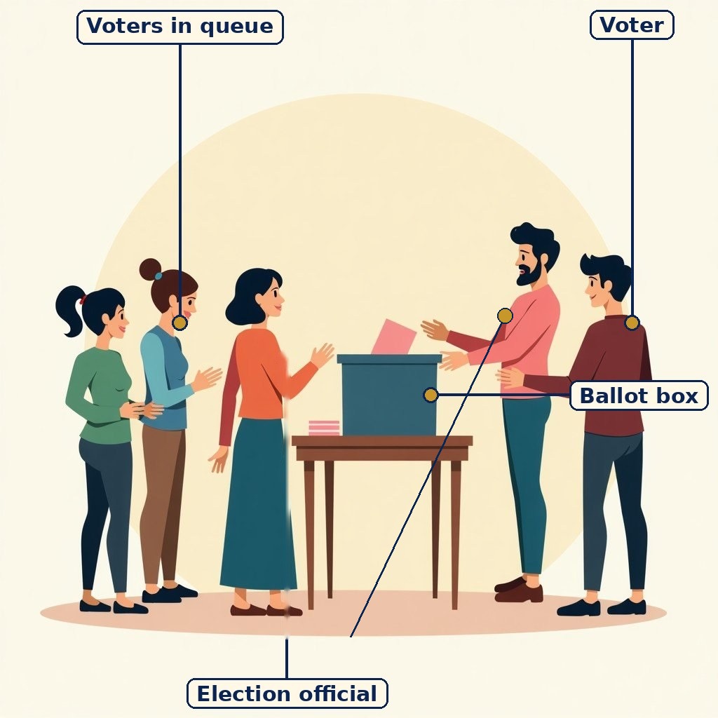 Labelled diagram for Universal Franchise and India's Electoral System