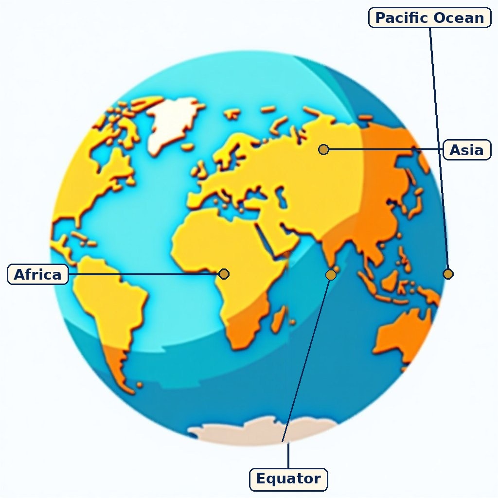 Labelled diagram for World Geography: Some Glimpses