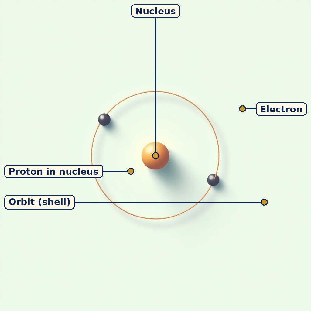 Labelled diagram for Journey Inside the Atom