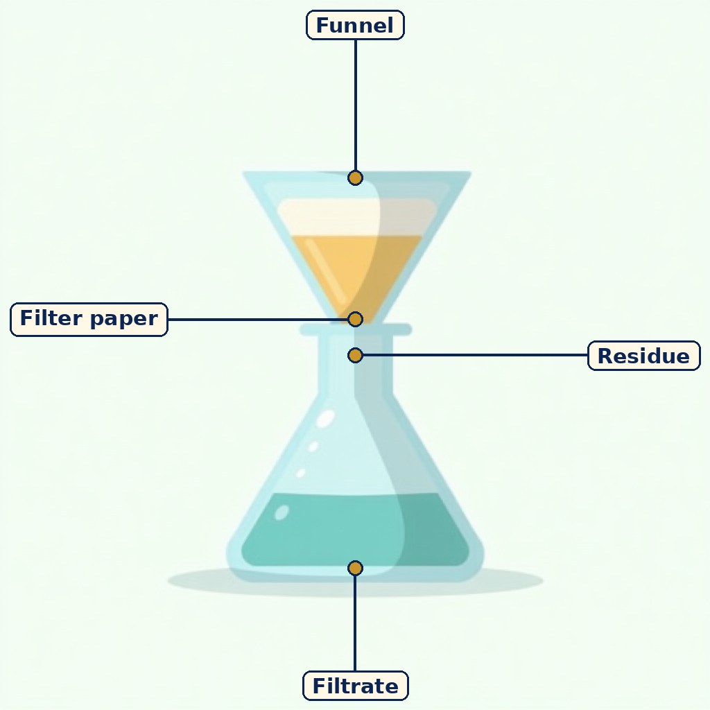Labelled diagram for Exploring Mixtures and their Separation