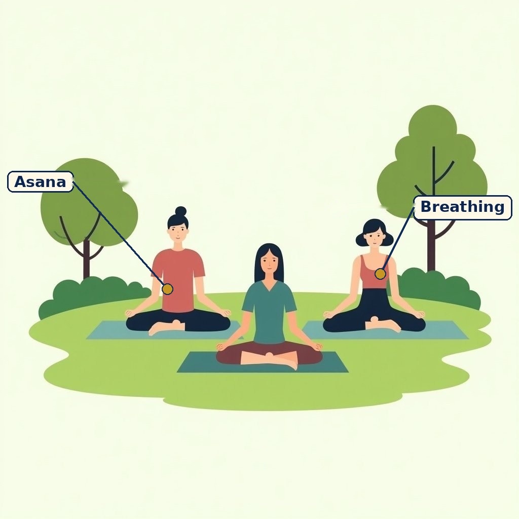 Labelled diagram for Samagra Svāsthya (Yoga for Holistic Health)